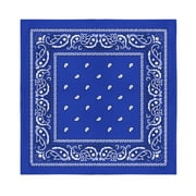 4 Pack X-Large Paisley Cotton Printed Bandana - 27 x 27 inches (Royal Blue)